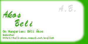 akos beli business card